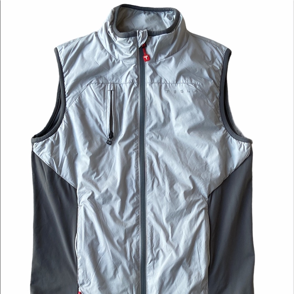 Official TESLA Motors Vest Gray Jacket Men’s M EUC